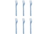 Set Di Posate Riutilizzabili In Plastica 6 Pezzi Serie Alythia Forchetta Blu