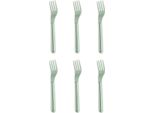 Set Di Posate Riutilizzabili In Plastica 6 Pezzi Serie Alythia Forchetta Verde