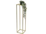 Dandibo Sgabello Per Fiori In Metallo Oro Quadrato 100 Cm Tavolino Portafiori 96570 Colonna Portafiori Moderna Sgabello Portapiante