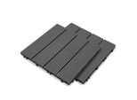 Tolletour Set Di 11 Piastrelle Da Terrazza In Plastica Effetto Legno, Piastrelle In Wpc Piastrelle In Legno, Antracite, 30X30Cm Per Pezzo, Balcone Piscina Giardino, 1Mq