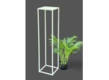 Dandibo Sgabello Per Fiori In Metallo Bianco Quadrato 100 Cm Tavolino Per Fiori 96569 Colonna Per Piante Sgabello Per Piante Moderno