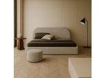 Letto Imbottito Su Misura Moon Colore Melange 160X200 Rete A Doghe In Metallo Letto Di Alta Qualità Con Rete E Contenitore