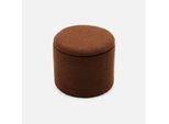 Pouf In Tessuto Con Contenitore, Terracotta