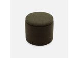 Pouf In Tessuto Con Contenitore, Kaki