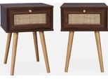 Set Di 2 Comodini Effetto Legno Scuro I Sweeek
