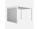 Pergola Bioclimatica 3X4M In Alluminio + Tenda Da Sole 3M, Bianco