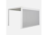 Pergola Bioclimatica 3X4M In Alluminio + Tenda Da Sole 4M, Bianco