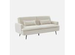 Sweeek - Divano Letto 2-3 Posti Con Rivestimento Bouclé - Crema
