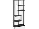 Libreria Asimmetrica In Metallo Nero A 6 Livelli, Nero