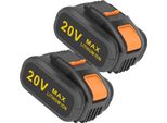 2X Batteria Agli Ioni Di Litio Da 6,0Ah Per Worx WA3553 WA3575 WA3525 WA3512 WA3511 WA3520 WA3512.1 WA3523 WA3516 WA3572 WA3551.1 WA3881 WA3760