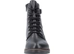 Rieker Donna Stivale Stringato Tacco A Blocco Stivaletto Fibbia Decorativa Y0500, Misura:40 Eu, Colore:Nero