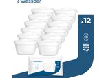 Wessper Cartucce Filtro Acqua 12 Pezzi | Ricambio Per Dafi Unimax Aquaphor A5 Brita Maxtra+ Philips AWP212/10 Brocca Filtro Acqua