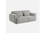 Sweeek - Divano A 2 Posti Con Rivestimento In Velluto A Coste - Grigio Chiaro