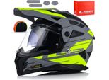 Casco Da Motocross LS2 MX702 Pioneer Ii Namib, Grigio Opaco/Giallo Neon, Xs (53/54)