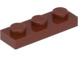 Piastra Lego® 1X3 3623 - 50 Pezzi Rosso-Marrone