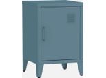 Comodino Industriale, 1 Anta, Blu Grigio