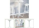 The Living Store Tavolo Da Pranzo Bianco Ø60X110 Cm Legno E Acciaio