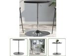 The Living Store Tavolo Bar Nero 60X60X90 Cm Materiale Legno Acciaio Cromato