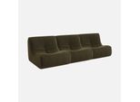 Sweeek - Set Di 3 Poltrone Modulari A 1 Posto Con Rivestimento Bouclé Strutturato - Kaki