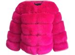 Donna Cappotto In Pelliccia Sintetica Giacca Invernale In Pelliccia Sintetica Capispalla In Pelliccia Sintetica Unicoloured Thick Parka Winter Coat, Ladies , Rose, S