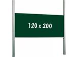 Lavagna Pro Mullen - Regolabile In Altezza - Lavagna Monofacciale - Lavagna Nera - Facile Da Montare - Acciaio Smaltato - Verde - 120X200Cm