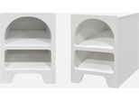 Set 2 Comodini Effetto Legno Bianco, 2 Nicchie, Bianco