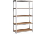 In And Outdoormatch Wilbert Scaffale - 60 X 120 X 200 Cm - Scaffale Di Stoccaggio - Metallo - Portata 875 Kg - 5 Livelli Regolabili