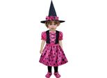 Fiestas Guirca Costume Da Strega Rosa Per Bambina - Costume Di Halloween Per Bambina Con Cappello Da Strega 18-24 Mesi Fiestas Guirca