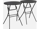 Set Di 2 Tavoli Pieghevoli Alti, Grigio Scuro