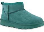Van Hill Donna Stivali Invernali Foderati Caldi Stivaletti Scarpe Con Suola Battistrada 841491, Colore: Verde, Taglia: 37