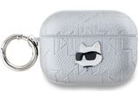 Karl Lagerfeld, Custodia Per Airpods Pro 2 Con Goffratura Choupette, Argento