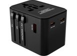 Prio Adattatore Universale Da Viaggio 25W Nero - Caricabatterie Usb, In Tutto Il Mondo Per 220 Paesi