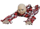 Zombie Boy Halloween Creeper Movimento Spaventoso Effetto Sonoro Inquietante Decorazione Realistica Dettagliata Occhi Luce Rossa, Colore: Multicolore