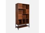 Libreria Effetto Legno Tinto Noce, 9 Scomparti, Marrone