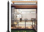 Paletto Per Balcone - Paletto Per Ringhiera - Paletto Per Ringhiera Da Terrazzo Nero - 107X2,54X5Cm - Robusta Protezione Per Il Balcone - Resistente Alle Intemperie E Duratura