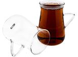 Set Di Bicchieri Da Tè 6 Pezzi Da 200 Ml In Vetro Borosilicato Con Manico Per Bevande Calde E Fredde