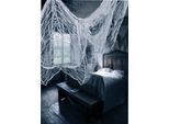 Halloween Haunted House Bloody Fabric Decoration Red Scary Horror Party Theme Wall Decoration Scary Eerie Atmosphere Decoration Fabric Scenario, Colore: Bianco