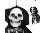 Halloween Scheletro Decorazione Figura Grande Testa Horror Appendere Spaventoso Teschio Decorazione Casa Infestata Prop Eerie Spettrale Effetto Ragnatela