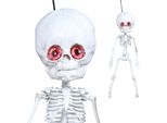 Scheletro Halloween Decorazione Grande Testa Appeso Figura Spaventosa Figura Decorazione Festiva Appeso Occhi Rossi Minacciosi, Colore: Bianco