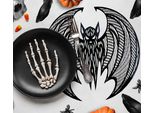 Tovaglietta Halloween Pipistrello Spaventoso Decorazione Scheletro Mano Avventuriero Festa Umore Arte Zucche Ragni Teschio Piume, Colore: Oro