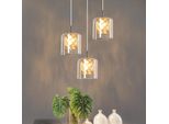 Zmh Lampada A Sospensione A 3 Fiamme Tavolo Da Pranzo Luce A Sospensione In Vetro G9 Sala Da Pranzo 120CM Altezza Regolabile Lampada A Sospensione D'epoca Moderna