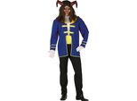 Monster Prince Fairytale Costume Da Uomo Carnevale Blu Reale Giallo, Taglia: 52 - 54 (L) Colore: Blu