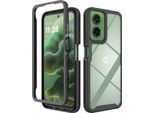 Custodia Per Motorola Moto G35, Copertura Posteriore Trasparente Ibrida, Robusto Paraurti In Tpu, Custodia Antiurto Nera