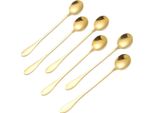 Set Di 6 Cucchiaini Da Caffè Dorati In Acciaio Inossidabile Di Alta Qualità - Moderno Ed Elegante