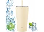 Zojirushi SX-HA72H-CM Tazza Termica Da 720 Ml Con Cannuccia Per Auto Beige
