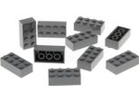 10X Lego Bau Stein 2X4X1 Neu-Dunkel Grau Basic Star Wars 4211085 15589 3001