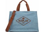 Replay Borsa A Tracolla Borsa Shopper Shoulder Bag Denimblue Grigio Cadetto