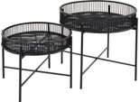 Tavolino - Nero - Set Di 2 - Bambù - Ø49 E Ø60 Cm