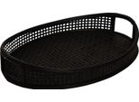 Vassoio - Nero - Set Di 2 - Bambù - 54,5 & 47,5 Cm