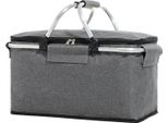 Cestino Termico Isolato Pieghevole Capacità Portatile Picnic All'aperto Per Viaggi Campeggio Grigio Grigio
